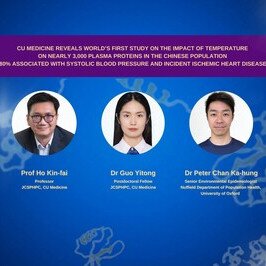 CU Medicine reveals world’s first study on the impact of temperature on nearly 3,000 plasma proteins in the Chinese population Over 80% associated with systolic blood pressure and incident ischemic heart disease risk
