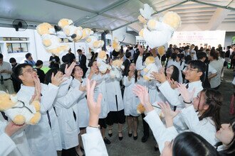 The joyful moment after the ceremony