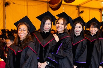 Joyful graduates celebrating their academic achievements 