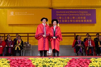 Graduates being blessed and congratulated by Faculty member