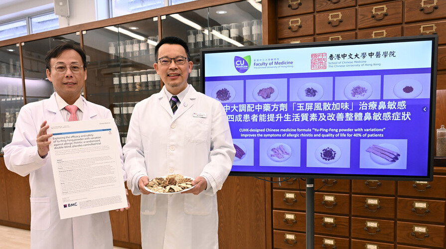 CUHK-designed Chinese medicine formula “Yu-Ping-Feng powder with variations” improves the symptoms of allergic rhinitis and quality of life for 40% of patients